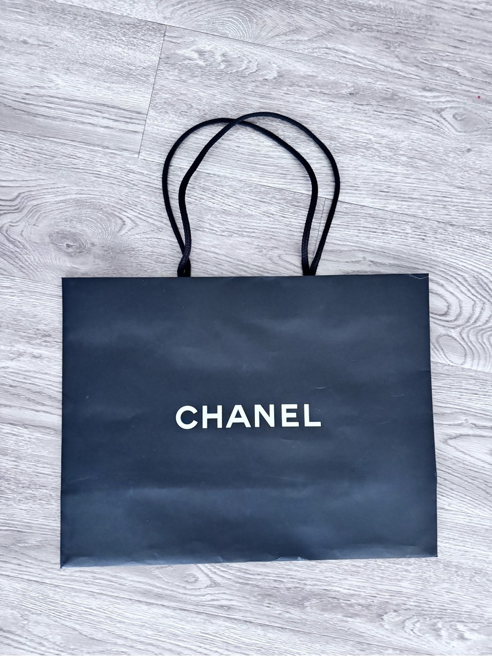 CHANEL Black Logo Tote Bag with Rope Handles 13 x 17